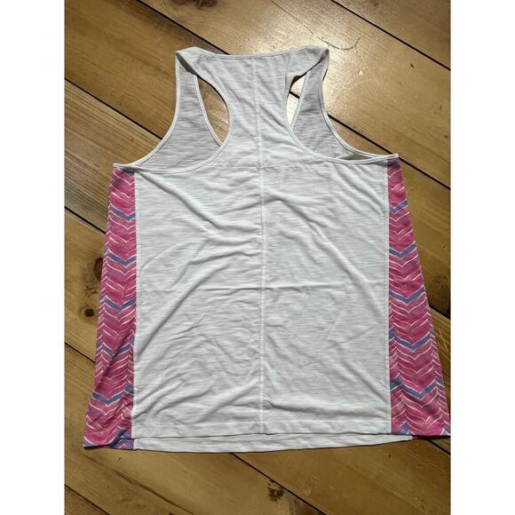 Vineyard Vines Women's Performance Tank top. White. Racerback.Pink details. sz.L - Picture 2 of 6